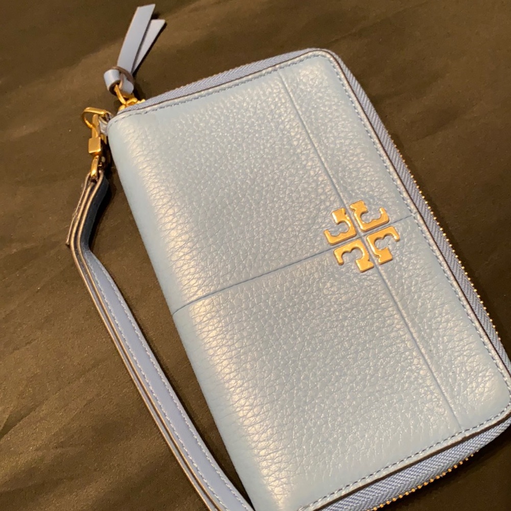Tory Burch Light Blue Phone Wristlet